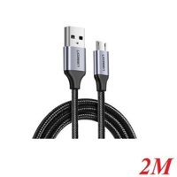 Ugreen 60148 2M màu Đen Cáp sạc truyền dữ liệu USB 2.0 sang MICRO USB vỏ dây bọc lưới US290