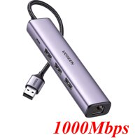 Ugreen 60554 3×USB 3.0 + RJ45 1000Mbps Ethernet Adapter USB 3.0 hub CM475 10060554