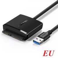 Ugreen 60561EU Màu Đen Cáp chuyển USB 3.0 sang Sata 2.5 - 3.5 inch hổ trợ nguồn 12V2A 60561au 60561uk 60561us chân cắm tròn 26013 CM257