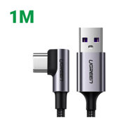 Ugreen 60730 1M cáp usb a thẳng ra type c vuông góc 90 độ 5a sạc siêu nhanh bọc nhôm chống nhiễu US302