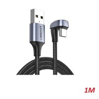 Ugreen 70313 1M bẻ chữ U màu đen cáp USB type C sạc nhanh đầu bọc nhôm chống nhiễu US311