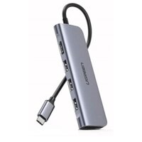 Ugreen 70410 15CM bộ chuyển đổi USB Type-C sang HDMI + TF/SD + 3 cổng USB 3.0