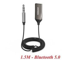 Ugreen 70601 1.5M dây lò xo 3.5mm v5.0 bộ nhận Bluetooth dùng cho loa hay trên xe hơi CM309