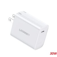 Ugreen 70725 30W bộ sạc siêu nhanh 1 cổng type c PD Power Delivery 3.0 màu trắng CD127