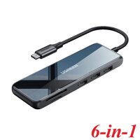 Ugreen 80129 6 in 1 space gray 4K HDMI USB type C Hub Multifunction Adapter CM314 10080129