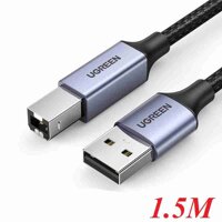 Ugreen 80802 1.5m USB A to USB B Printer Cable Aluminum alloy shell Case Braided Black US369 10080802