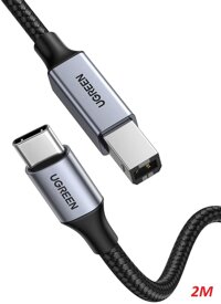 Ugreen 80805 1M space gray USB type C to USB B 2.0 Printer Cable US370 10080805