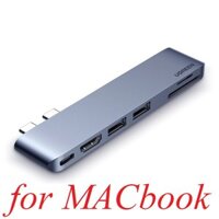 Ugreen 80856 6 trong 2 macbook pro thunderbolt 3 type c hub 8k HDMI - PD - Sd- TF - 2 x Usb A 3.0 màu xám CM380