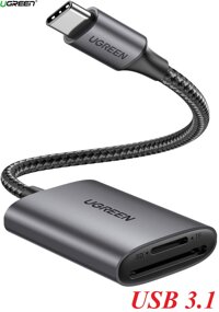 Ugreen 80888 Sd+Tf Alu Case Usb type C To Memory Card Reader CM401 10080888