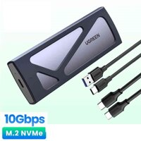 Ugreen 90541 M.2 NVMe SSD Enclosure hard disk box traffic model WITH C to A AND C to C cable thermal silica gel sticker spare buckle CM578 10090541