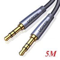 Ugreen 90595 5m 3.5mm Metal Connector Silver Plating Braided AUX Audio Cable AV150