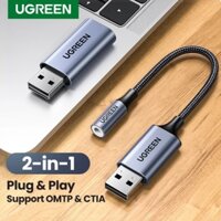 Ugreen card Âm Thanh 2 Trong 1 Giao Diện usb 3.5mm Cho laptop ps4 Thẻ