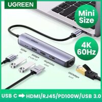 UGREEN USB C Hub 4K 60Hz Mini USB Type C 3.1 sang HDMI RJ45 PD USB 3.0 OTG Adapter USB C Dock cho MacBook Air Pro 2020 P
