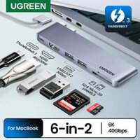 Ugreen USB C Hub 4K HDMI Type-C Sang Thunderbolt 3 SD & TF Adapter Cho MacBook Pro Air USB-C Splitter