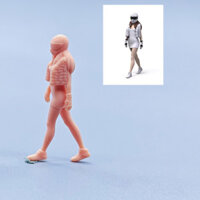 [Uh Hum Model] Búp bê 1: 64 độ chính xác cao 1: 43 Mũ bảo hiểm mô hình màu trắng thu nhỏ Racing Girl C332