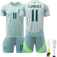 [Uhome] Áo bóng đá trẻ em & người lớn 23-24 Sân khách Mexico NO. 4 E. Álvarez No. 9 J.QUINONES No.11 S.GIMENEZ dành cho nam / trẻ em Đồng phục bóng đá Quần áo tập luyện bóng đá có tất