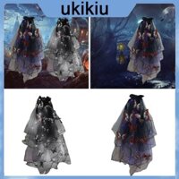 Uki Halloween LED Trang Phục Tiệc Veil Tinh Tế Phát Sáng Đầu Lâu Veil Cho Tiệc Halloween Có Thể Điều Chỉnh Phụ Kiện Tóc Tuyn