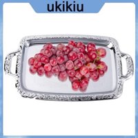 Uki Khách sạn Đồ dùng gia đình KTV Khay trái cây Quà tặng Hình chữ nhật bằng thép không gỉ màu bạc