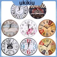 Uki Vintage Đồng Hồ Treo Tường Tròn Im Lặng Đồng Hồ Treo Tường Carfts Trang Trí Nghệ Thuật