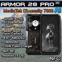 Ulefone Armor 28 Pro 5G AI | Dimensity 7300, 32(16+16), 512GB Rom, 6.67", Cam Sony 50MP, Night vision 64MP, 10600mAh, Android 15, NFC.