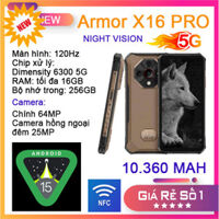 Ulefone Armor X16 Pro 5G | 16(8+8)+256GB, Dimensity 6300, Night Vision 25MP, Pin 10360mah, 6.56"120Hz,NFC, Android 15