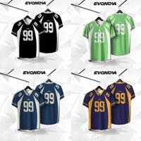Ulianwear- [Tên & Số tùy chỉnh miễn phí] Jersey NFL, In số 99, Áo thun ngắn tay, Đội mặc, Phong cách Viral OOTD, Kích thước lớn có sẵn, Thích hợp cho thể thao nam người lớn