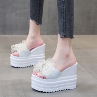 Ultra Giày Cao Gót 12cm Đế Dày Đính Nơ Thời Trang Cho Nữ