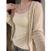 Ultra-Thin Air Conditioning Shirt2023Lightweight Sun Protection Clothing Long Shawl New Cardigan Pure Outer Wear Autumn Soft Veil Long Sleeve