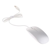 Ultra Thin Slim USB Optical Wired Mouse for PC Laptop Windows Macbook-Silver