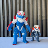 Ultraman Quái vật sư tử xanh tóc trắng cao su mềm búp bê không thể phá vỡ mô hình đồ chơi cậu bé làm bằng ta