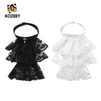 [Umifa] Phụ Nữ Ren Cà Vạt Steampunk Ruffle Giả Cổ Áo Nửa