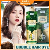 【undersell】Thuốc nhuộm tóc Beirou Bubble Hair Dye Botanical Essence nhuộm tóc che tóc bạc không gây kích ứng phục hồi tóc hư tổn dễ sử dụng thuốc nhuộm tóc lười Family Outfit 200ml ICECUBES LuckyHarmony