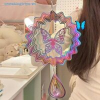 Unewtyu Bướm Gió Spinner Treo Suncatcher Chảy-Light Hiệu Ứng Gió Điêu Khắc Sân Vườn Trang Trí Có Móc Xoay VN
