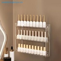 Unewtyu Đa Năng Không Đục Lỗ 3 Lớp Trong Suốt Treo Tường Sơn Móng Tay Mỹ Phẩm Hiển Thị Đứng Đứng Dụng Cụ Làm Móng Tay Tổ Chức Lưu Trữ VN