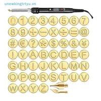 Unewtyu Gỗ Dụng Cụ Đốt Bút Với Đầu Đốt Bộ 26 Chữ Cái Tiếng Anh Khắc Pyrography Bút Đầu Stencil Hàn Sắt Cho Chế Biến Gỗ VN