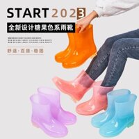 Ủng Đi Mưa 122 Mẫu Bằng Cao Su cotton Cổ Thấp Chống Nước Chống Trượt Chống Mài Mòn Cho Nữ