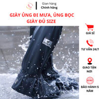 Ủng Đi Mưa, Bọc Giày Đi Mưa Cổ Cao Chất Liệu Nhựa PVC 2 Lớp - Hàng Cao Cấp Chống Trơn Trượt