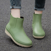 Ủng đi mưa dày, giày chống nước bền, giày thời trang mùa hè cho phụ nữ, giày nhựa ngắn chống trượt, ủng nước