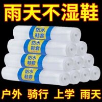 Ủng đi mưa dùng một lần, ống dài, chống thấm nước, không trượt, nhựa trong suốt, dày dạn, chống mài mòn, bọc giày cách ly, bọc chân đa năng