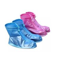 Ủng đi mưa kéo khoá  ủng bọc giày đi mưa - 41-42 - Hồng