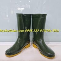 Ủng nhựa chống thấm nước chính hãng Thùy Dương rêu vàng 284- Hình thật