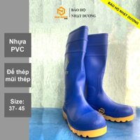 Ủng nhựa Usafety bảo hộ lao động đế lót thép mũi lót thép, Ủng lao động nam nữ cổ cao chống kiềm