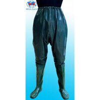 Ủng quần lội nước Hoa San màu xanh đế mềm size 35-43, ủng liền quần đế mềm, quần xanh 20