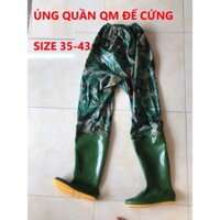 Ủng quần lội nước QM đế vàng cứng size 35-43, ủng liền quần dài đến bụng đế cứng, ủng QM