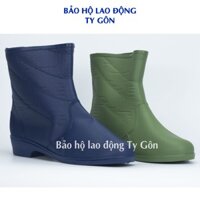 Ủng thấp cổ xanh rêu, xanh đen, ủng chống nước, đi mưa, chống trơn trượt, ủng lao động