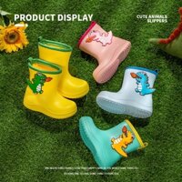 Ủng/Boot đi mưa cao cấp cho bé chống trơn trượt, không thấm nước, hình hoạt hình chú khủng long dễ thương