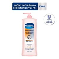 [Uni] Sữa Dưỡng Thể Trắng Da Chống Nắng Và Ô Nhiễm Môi Trường Vaseline Spf 24 Pa ++ 400Ml