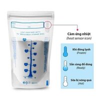 Unimom Cảm Ứng Nhiệt, Túi trữ sữa Unimom 60 túi cảm ứng nhiệt không có BPA 210ml