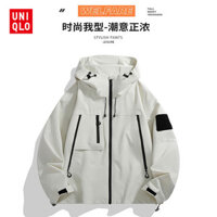 Uniqlo [2024] Áo khoác có mũ trùm đầu rộng chống gió mới dành cho nam mùa thu