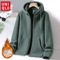 Uniqlo Áo khoác cardigan lông cừu chống gió nam dày lông cừu áo khoác nhiệt dây chuyền hàng đầu